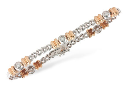 A196-68356: K009-37410 WITH ROSE GOLD BARS .45 TW