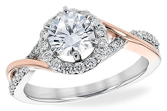 B198-52838: LDS SEMI DIA RG .31 TW (WG RG/ROSE TRIM)