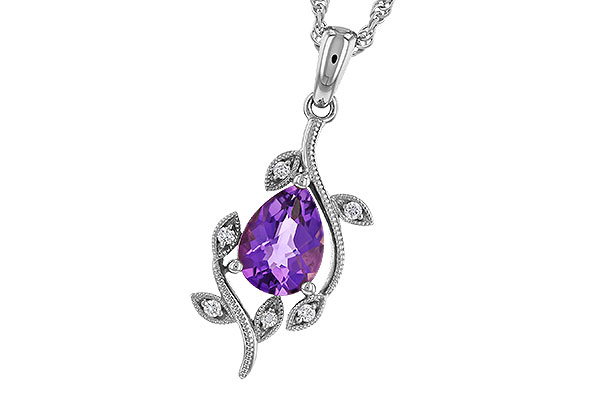 H283-93773: NECKLACE .88 AMETHYST .93 TGW (8x6MM AMY)